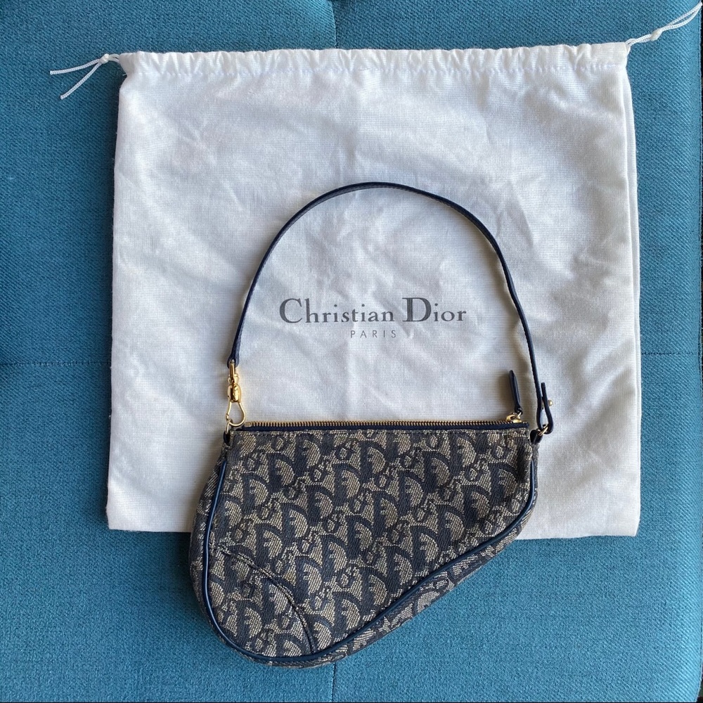 Vintage Dior 2001 Diorissimo Saddle Pochette - Picture 10 of 11